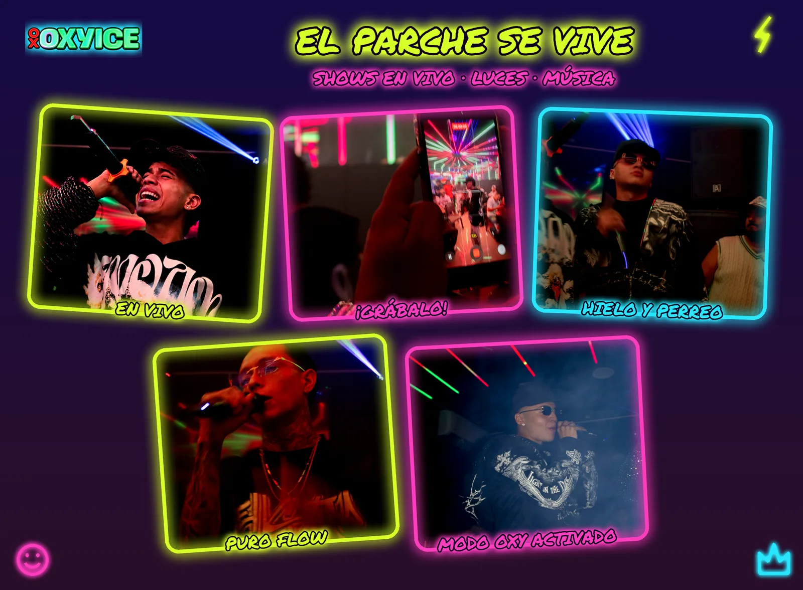 Collage de eventos y shows en OXYICE