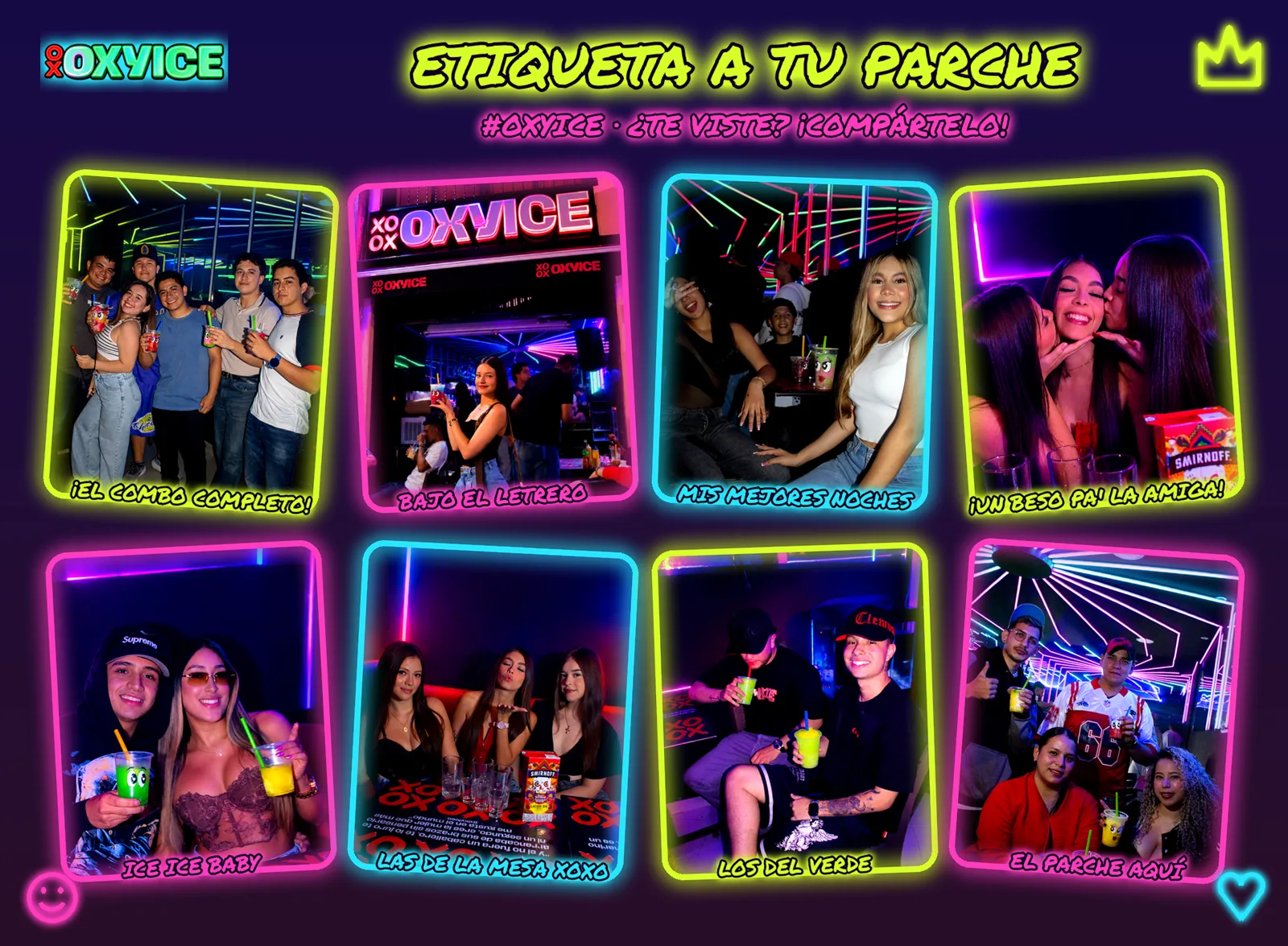 Selfie Wall con clientes reales de OXYICE